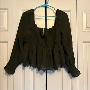 American Eagle Dark Green Blouse
